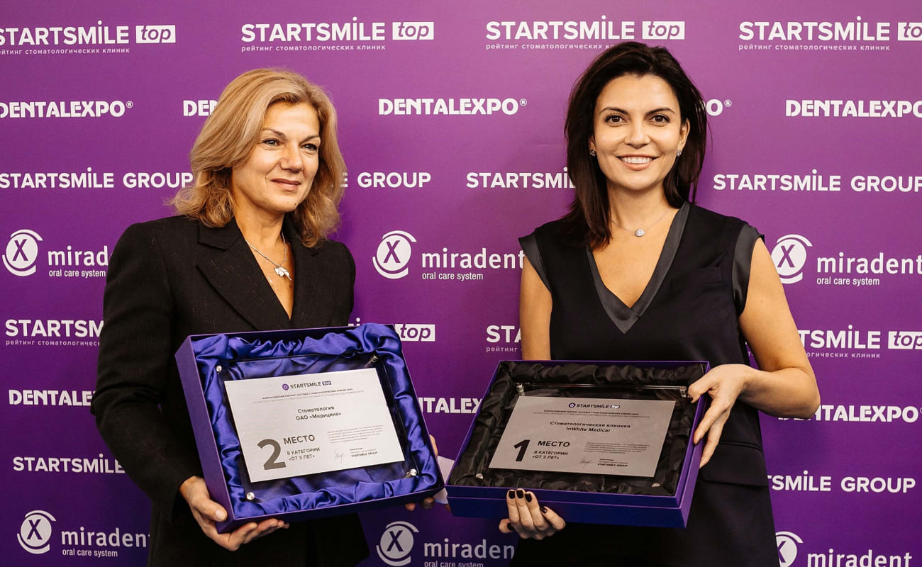 Победители Ежегодного рейтинга частных стоматологий России 2020 года Startsmile TOP